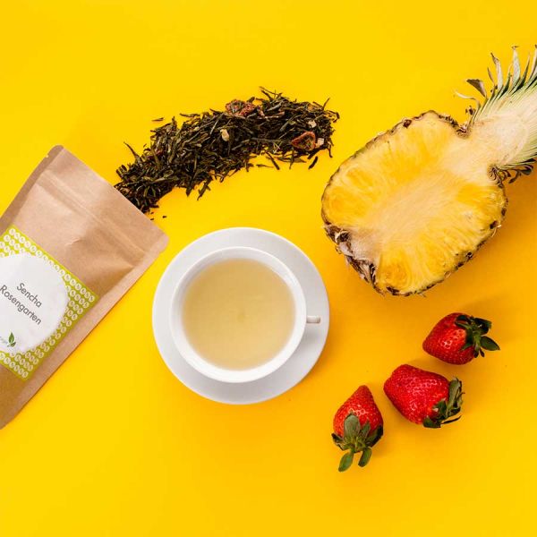 Aromatisierter Grüntee Sencha Rosengarten