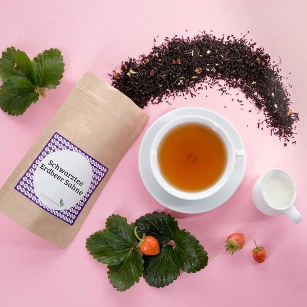 Aromatisierter Schwarztee Erdbeer Sahne