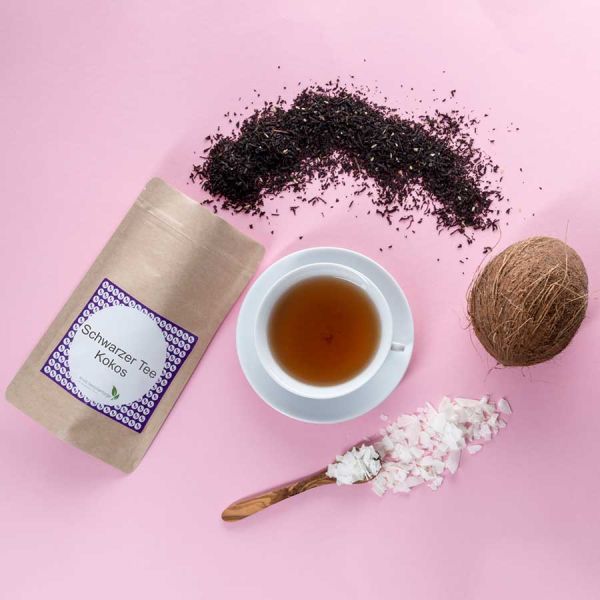Aromatisierter Schwarztee Kokos