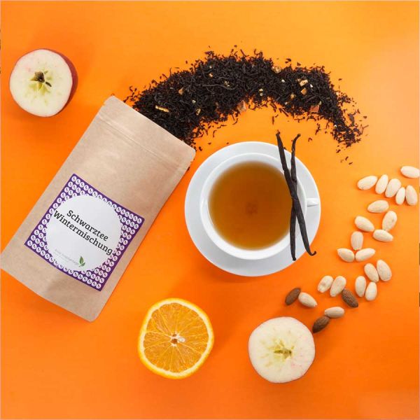 Aromatisierter Schwarztee Wintermischung