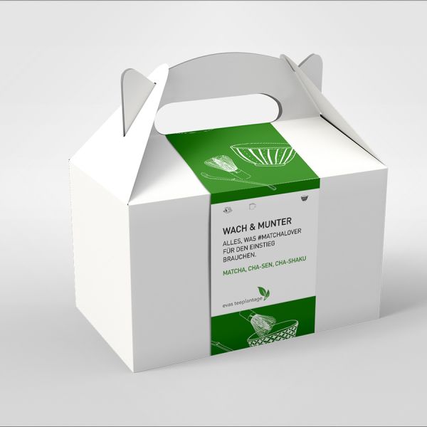 Tee Geschenk-Box Wach & Munter mit Matcha, Cha-Sen und Cha-Shaku