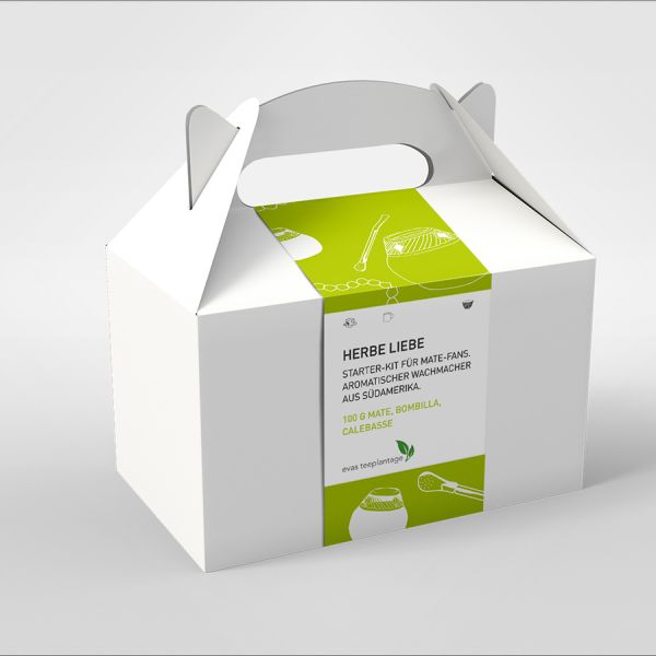 Tee Geschenk-Box Herbe Liebe mit 100g Mate, Bombilla und Calebasse. Starter-Kit für Mate-Fans.
Aromatische Wachmacher
aus Südamerika.

